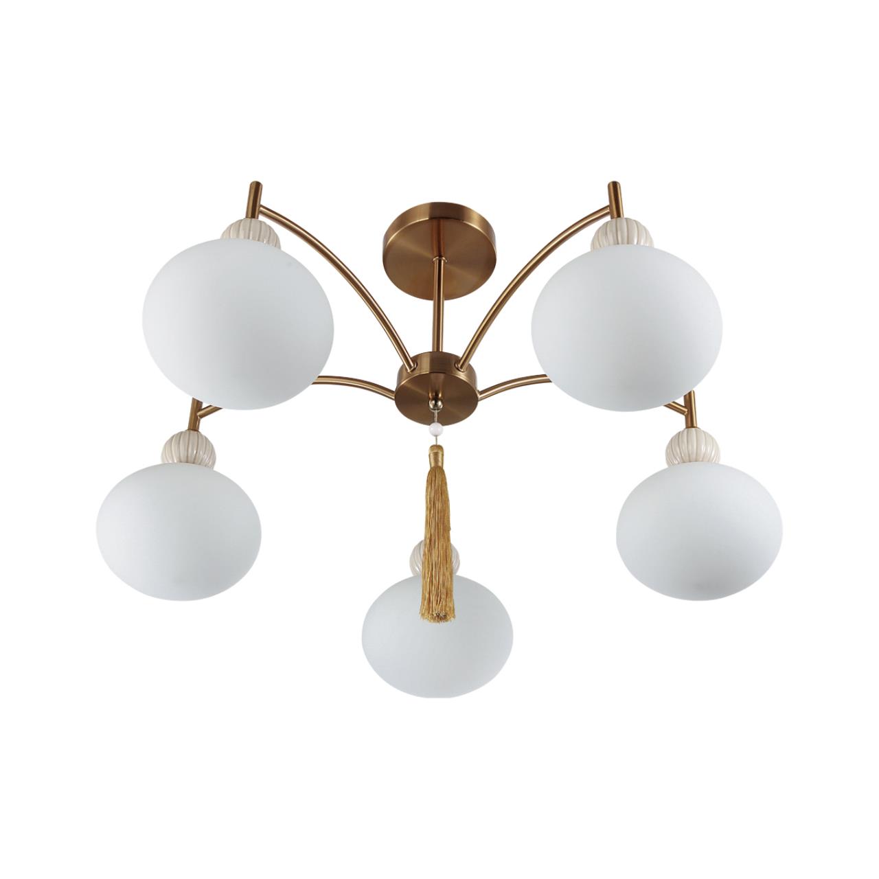 Люстра потолочная LUMION NEOCLASSI GLORIYA латунь, бежевый E14*5 10W