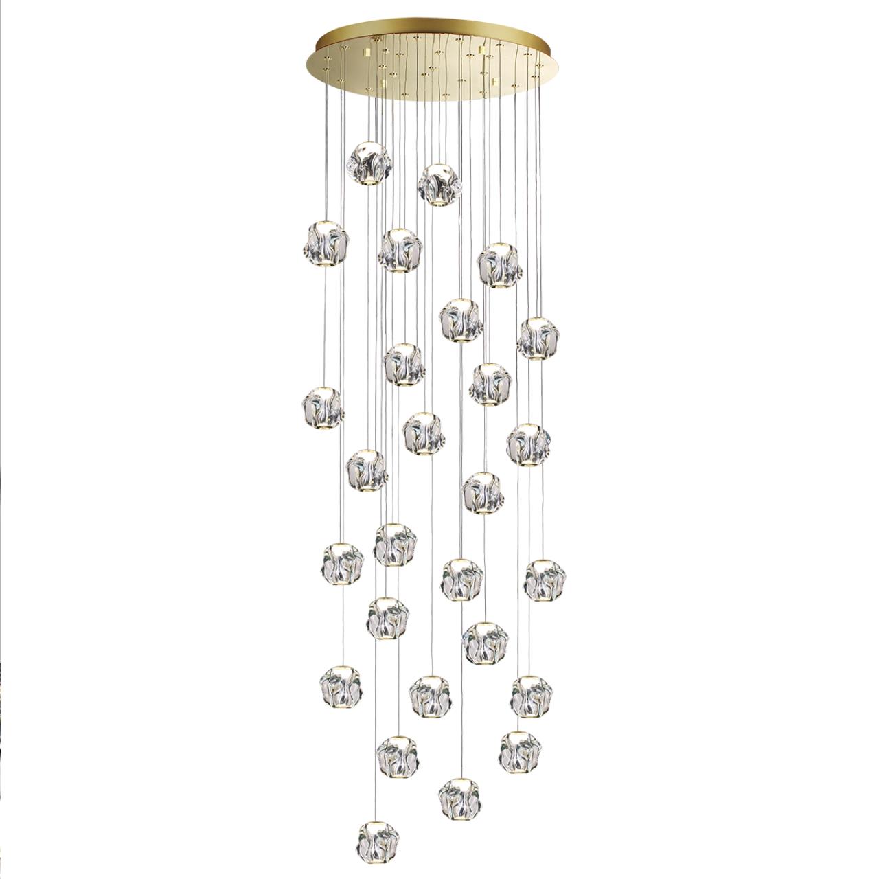 Люстра каскадная ODEON LIGHT L-VISION JEMSTONE золотой LED*1 120W