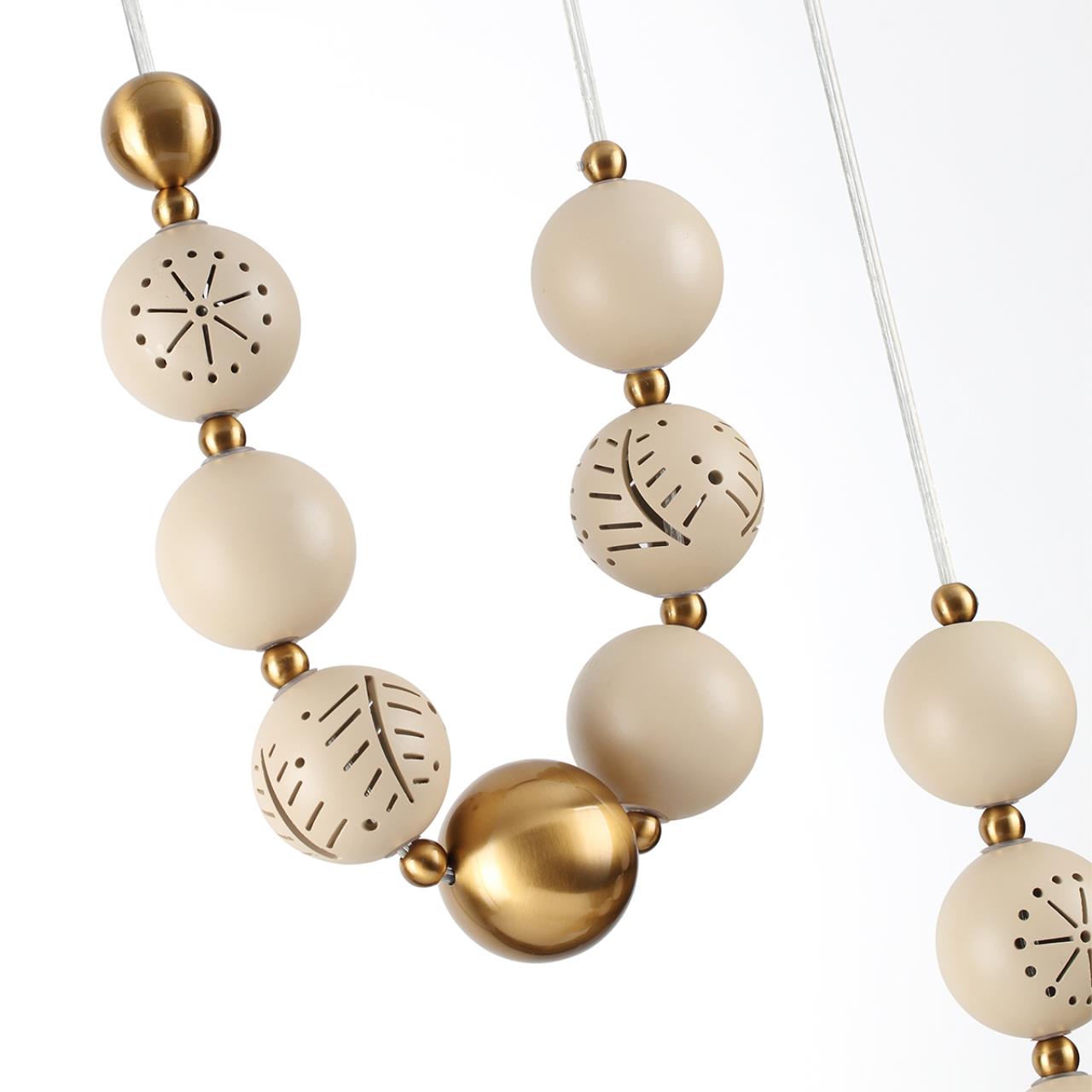 Подвес с держателем ODEON LIGHT EXCLUSIVE PENDANT KARELIA латунь E27*1 10W плафон бежевый