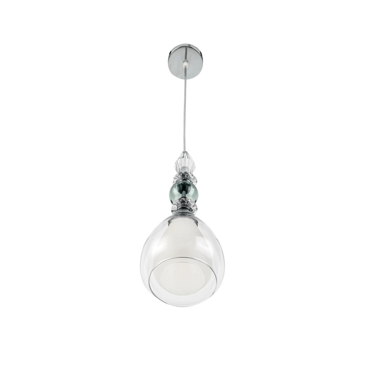 Подвес LUMION MODERNI GANNA хром E27*1 10W плафон белый; прозрачный