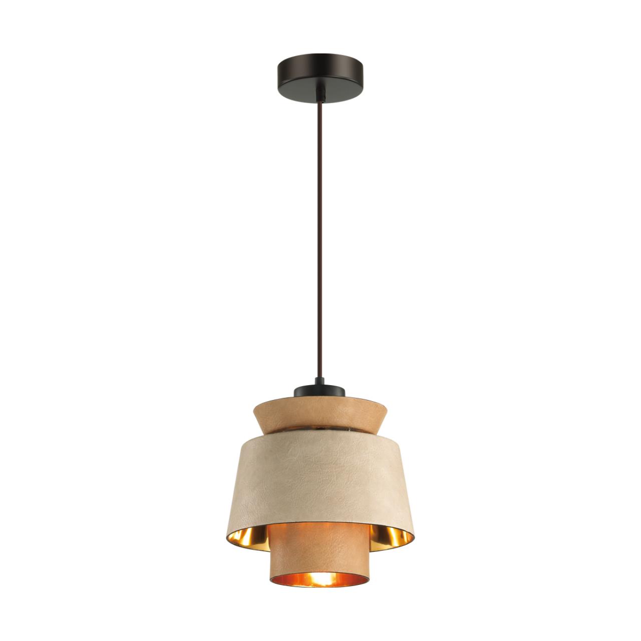 Подвес ODEON LIGHT PENDANT KRESSA черный E27*1 10W плафон бежевый; золотой
