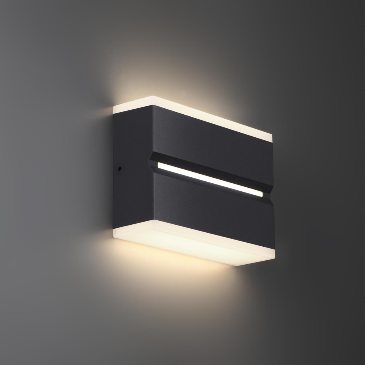 Уличный фасадный светильник NOVOTECH STREET STRAIT черный LED*1 12W 4000К 180 мм
