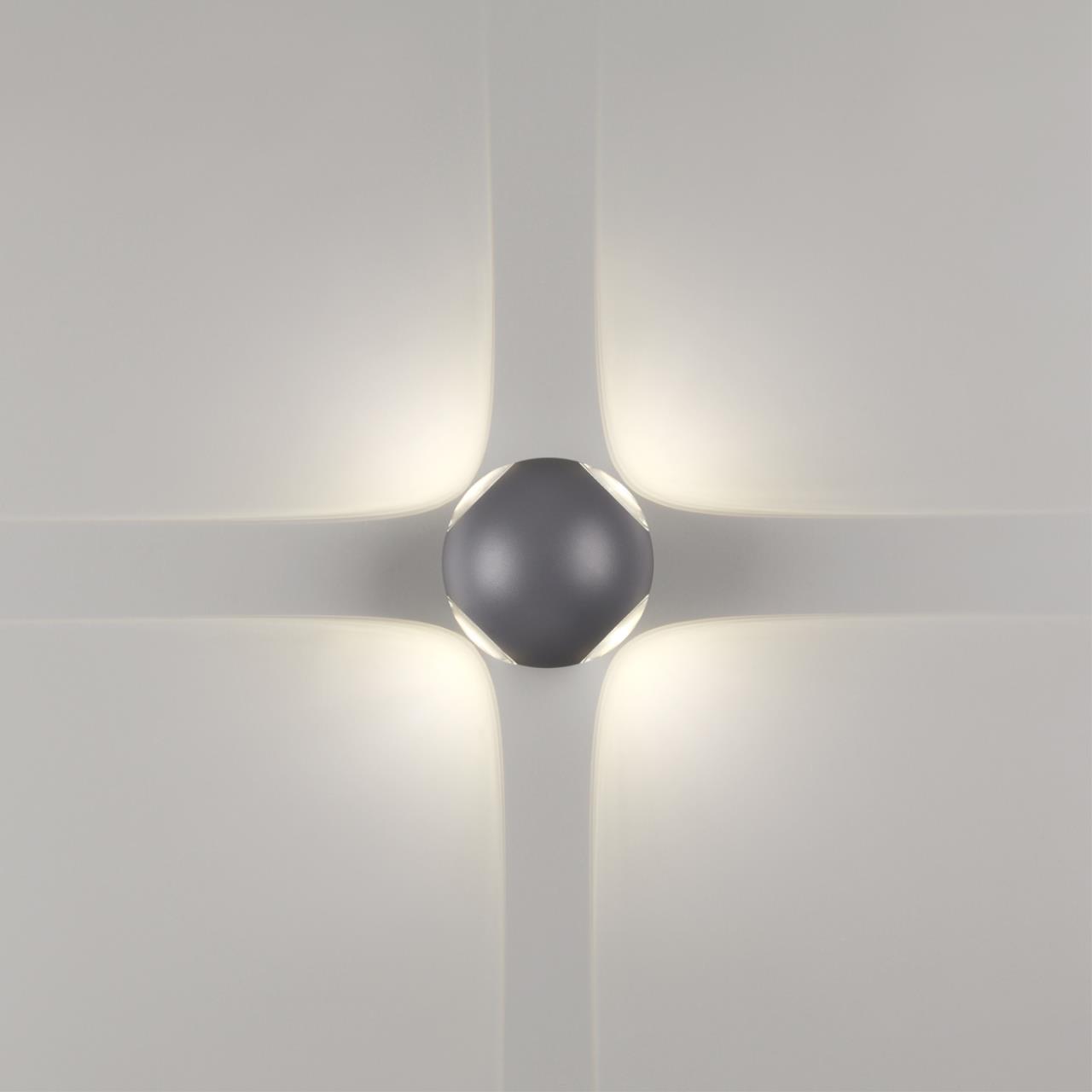 Уличный фасадный светильник NOVOTECH STREET CALLE серый, черный LED*4 12W