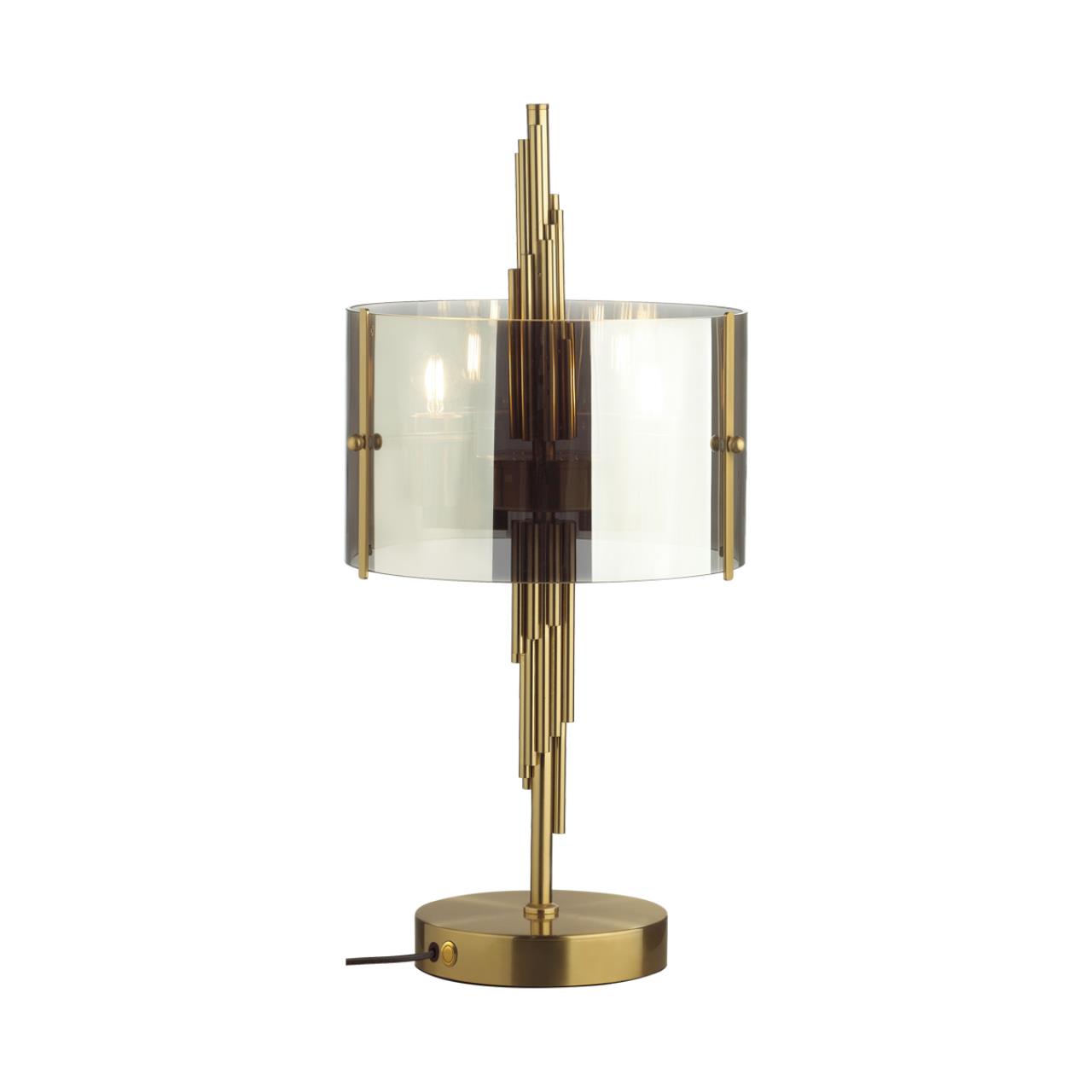 Настольная лампа ODEON LIGHT EXCLUSIVE MODERN Margaret бронзовый E27*2 10W плафон серый