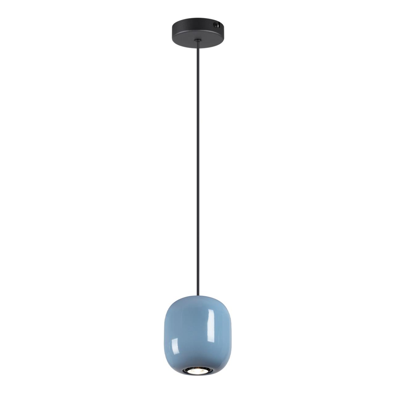 Подвес ODEON LIGHT PENDANT OVALI черный GU10*1 10W плафон синий