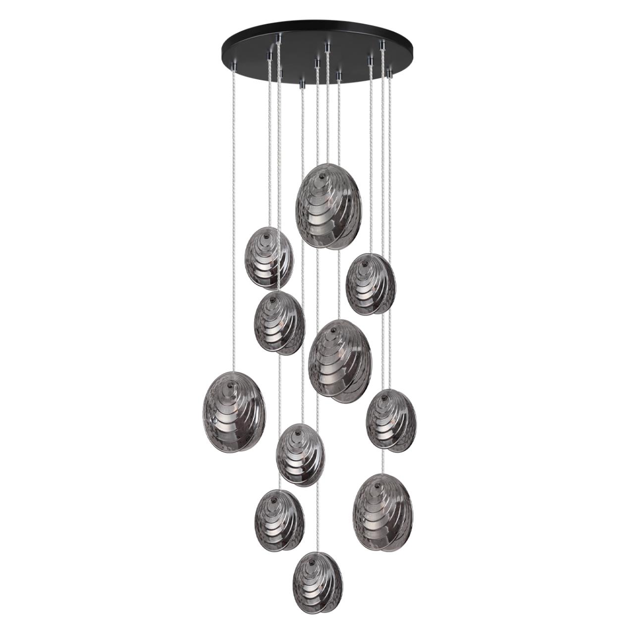 Люстра каскадная ODEON LIGHT MODERN MUSSELS черный, дымчатый G9*11 10W