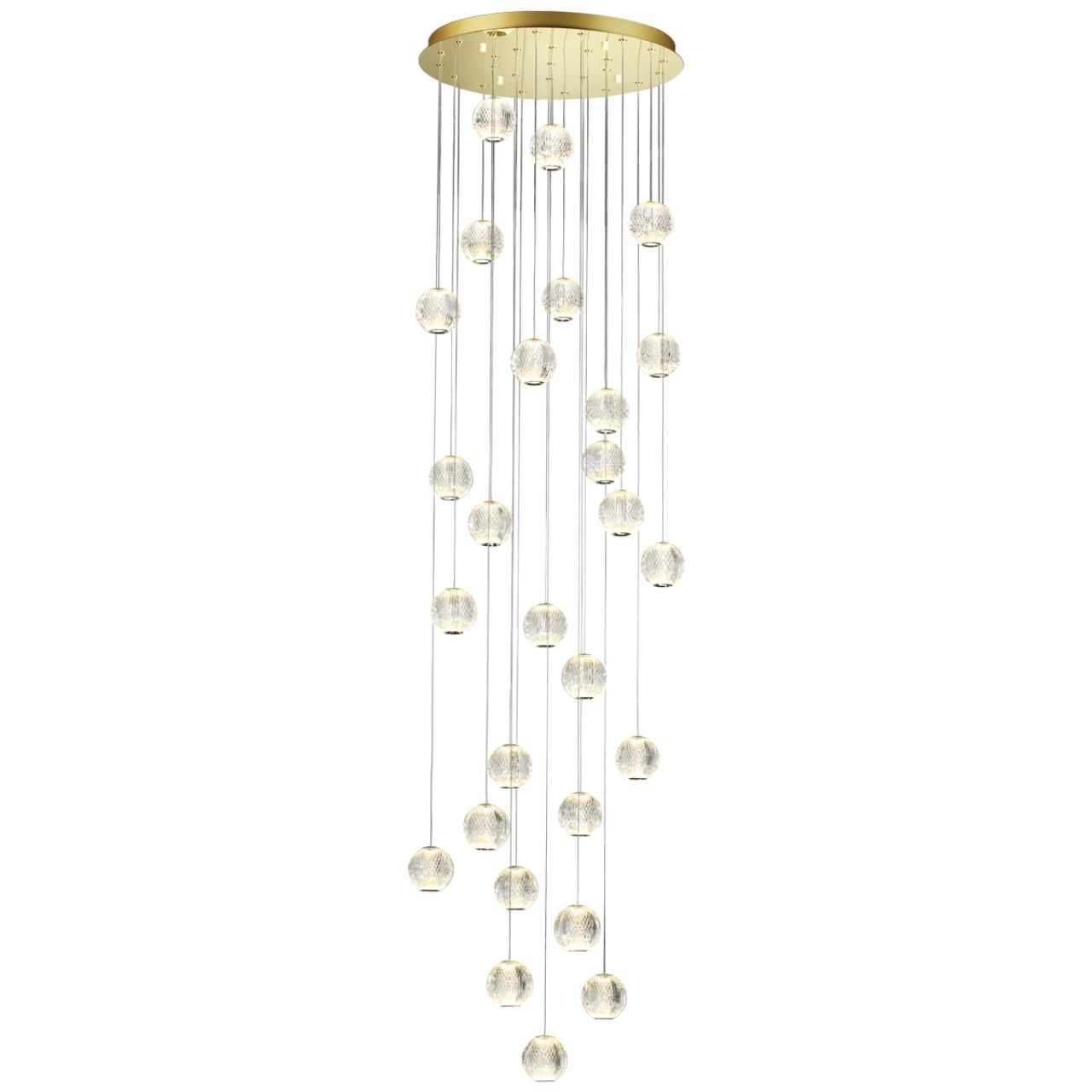 Люстра каскадная ODEON LIGHT L-VISION CRYSTAL золотой LED*1 120W