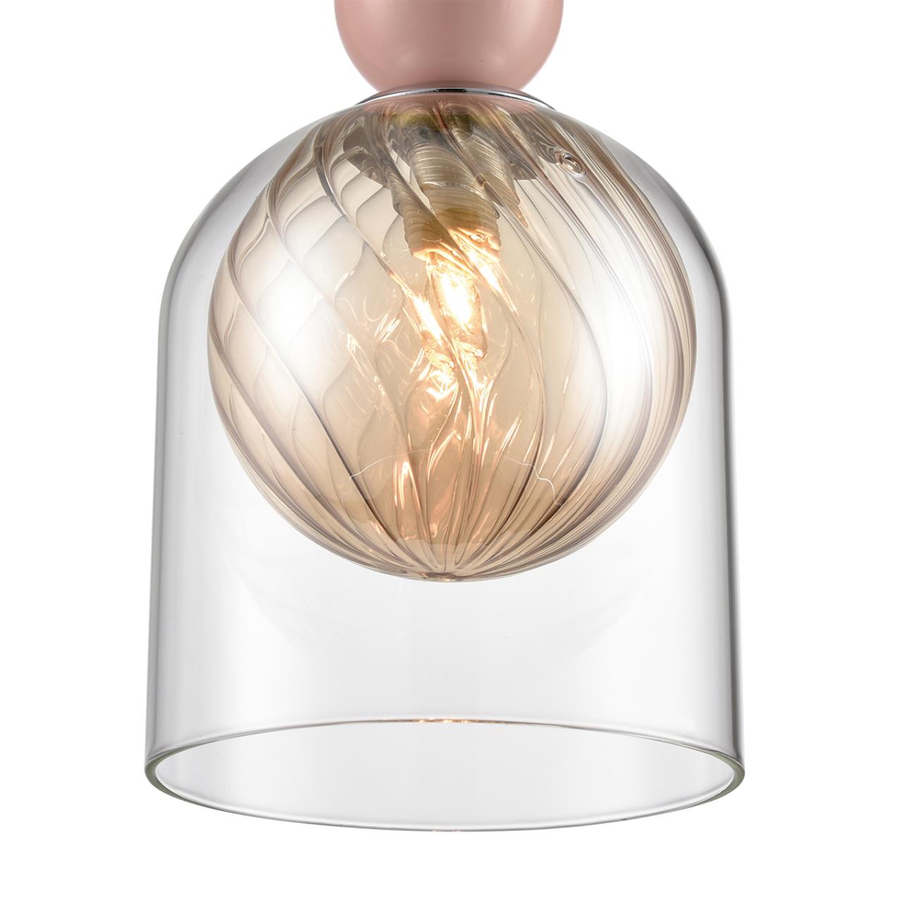 Светильник подвесной LUMION MODERNI GALLO хром G9*1 10W плафон янтарный; прозрачный