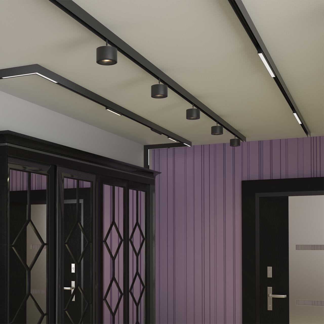 Трековый светильник для низковольтного шинопровода NOVOTECH SHINO FLUM черный LED*1 12W 3000К плафон черный
