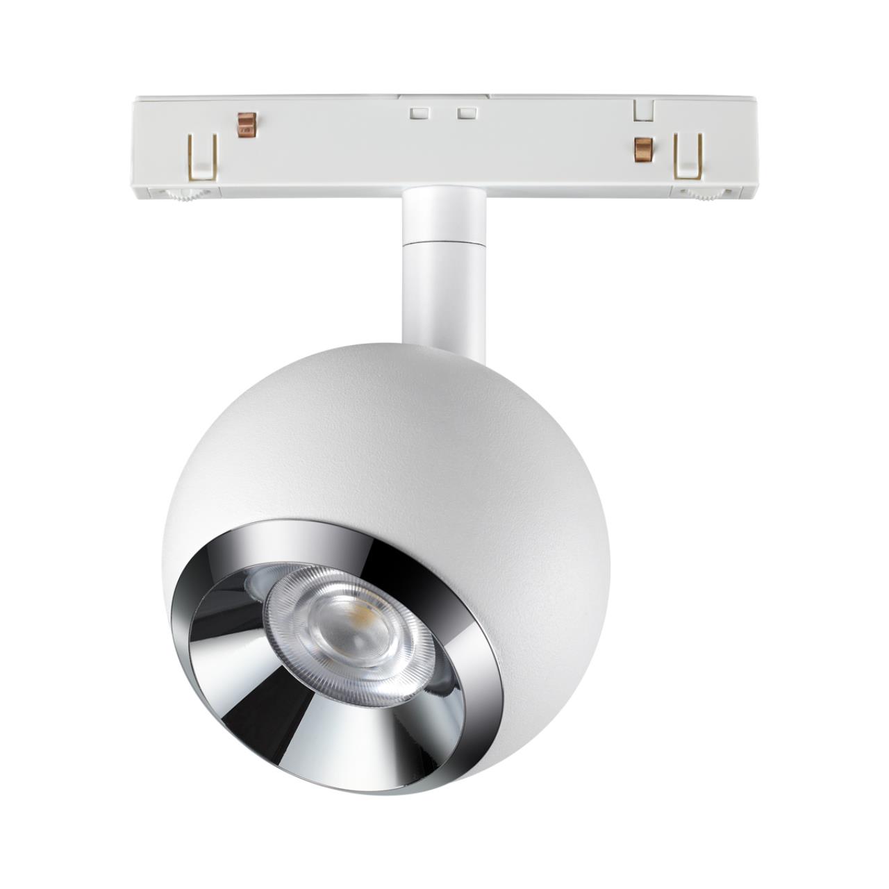 Трековый светильник для низковольного шинопровода NOVOTECH SHINO FLUM белый LED*1 10W 4000К 80/130 мм