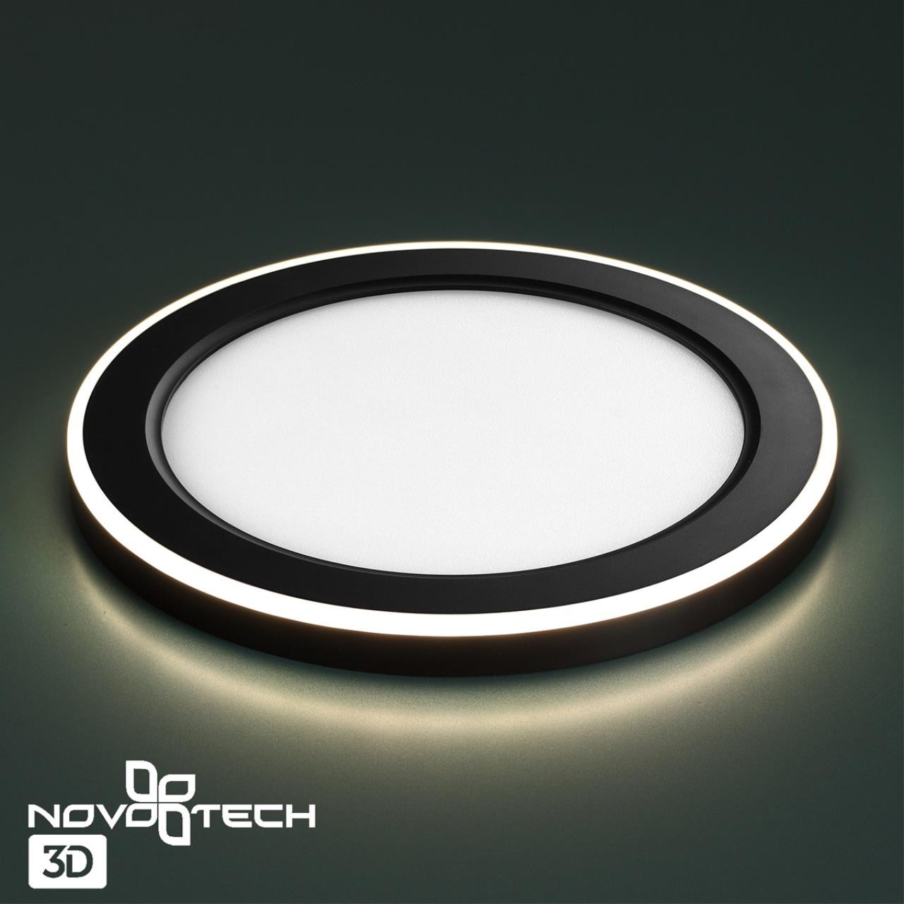 Светильник встраиваемый светодиодный (три сценария работы) NOVOTECH SPOT SPAN черный LED*1 12W+4W 4000+4000К