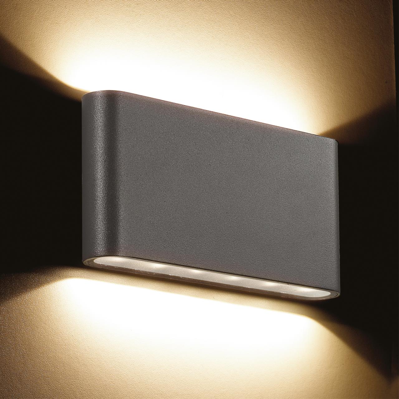 Уличный фасадный светильник NOVOTECH STREET KAIMAS серый, черный LED*12 12LED 6W