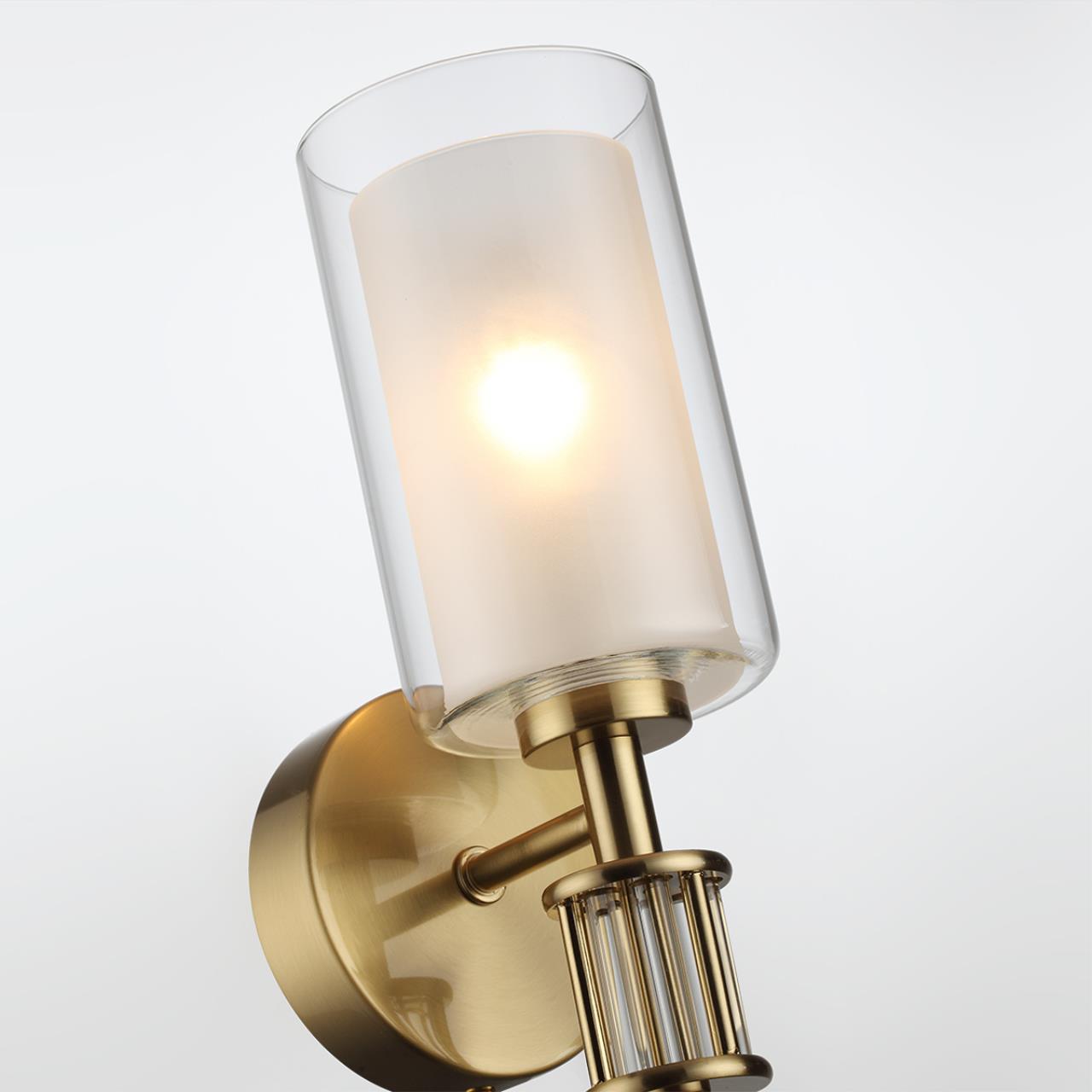 Бра ODEON LIGHT CLASSIC SAGA античная бронза, латунь E14*1 10W плафон прозрачный; белый