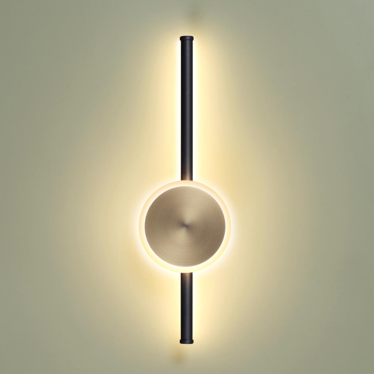 Настенный с лучами ODEON LIGHT HIGHTECH STILO черный LED*1 12W 3000К круг