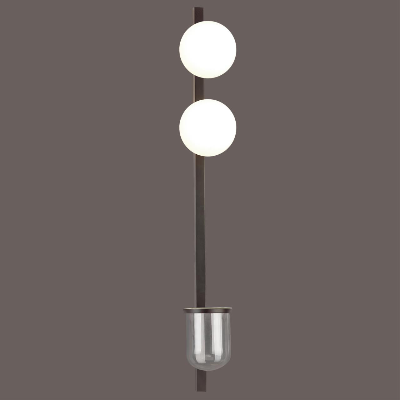 Настенный светильник ODEON LIGHT WALLI FLOWER черный E14*2 10W  970 мм