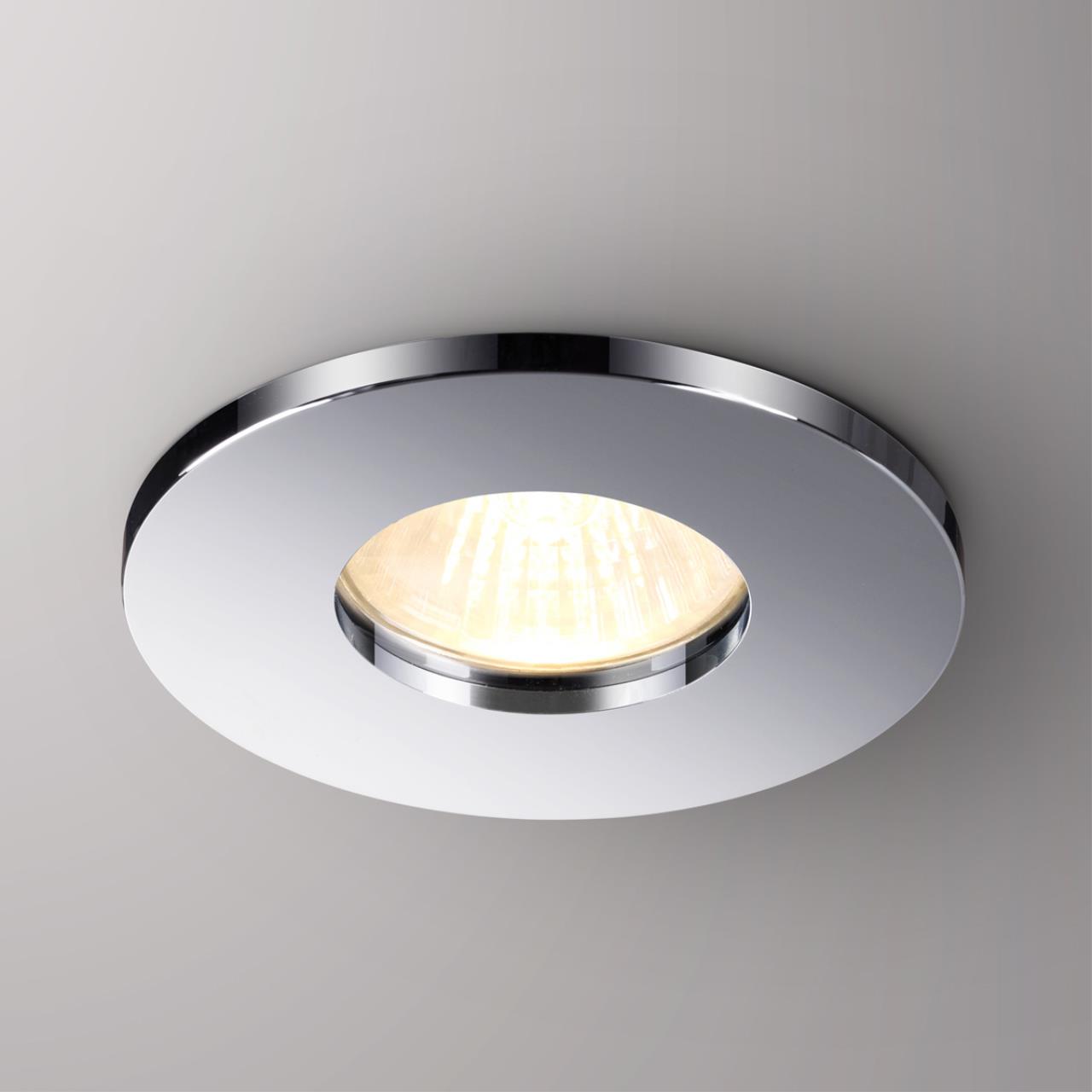 Светильник встраиваемый влагозащищенный NOVOTECH SPOT AQUA хром GU10*1 10W плафон хром