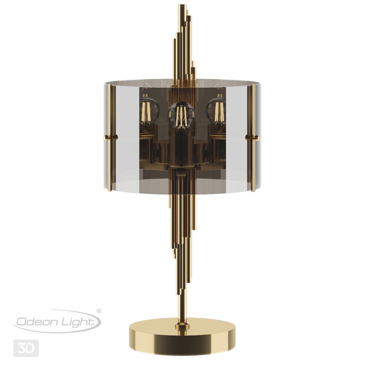 Настольная лампа ODEON LIGHT EXCLUSIVE MODERN Margaret бронзовый E27*2 10W плафон серый