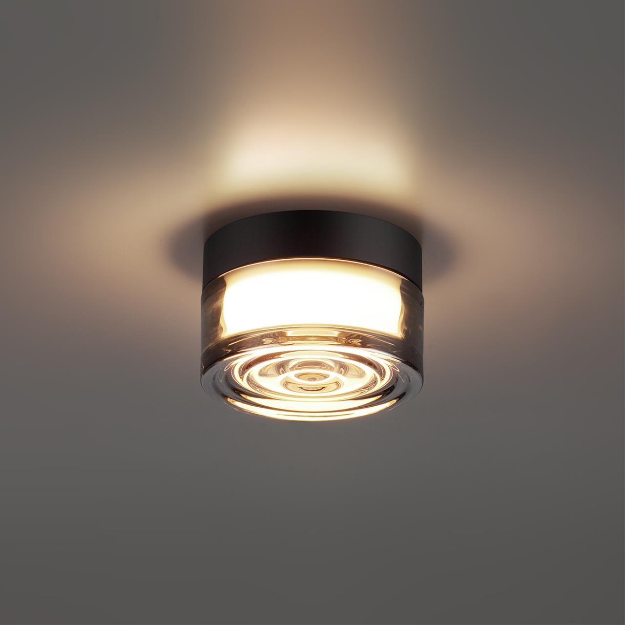Настенный светильник ODEON LIGHT HIGHTECH RONDA черный LED*1 6W 2200/2700/3000К плафон прозрачный; серый