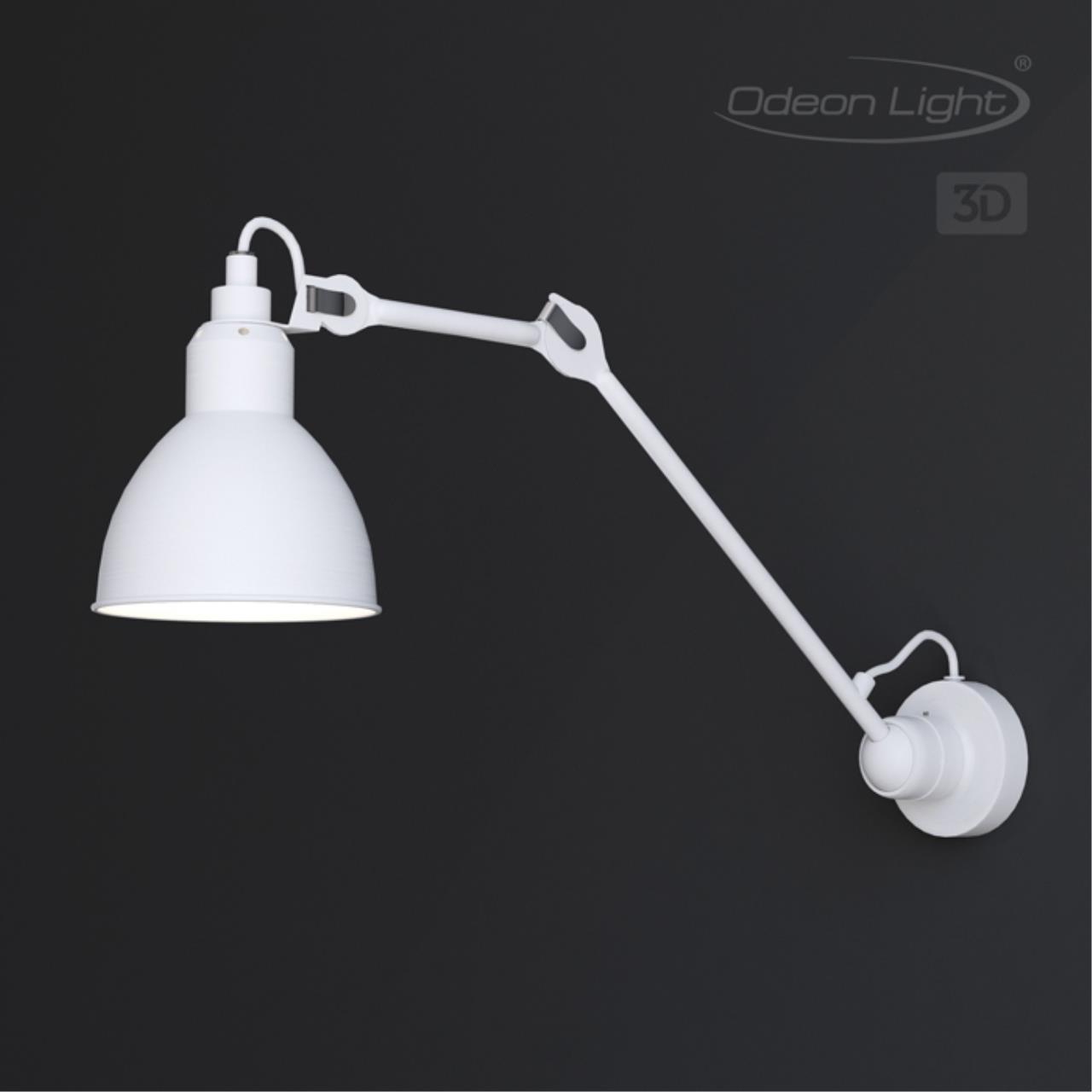 Настенный светильник на кронштейне ODEON LIGHT MODERN ARTA белый E14*1 10W