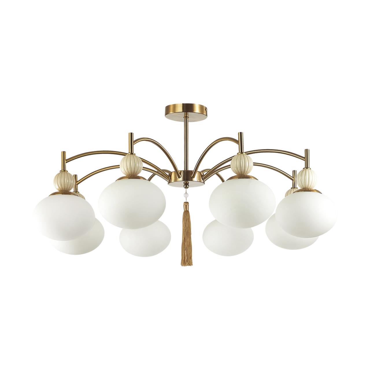 Люстра потолочная LUMION NEOCLASSI GLORIYA латунь, бежевый E14*8 10W