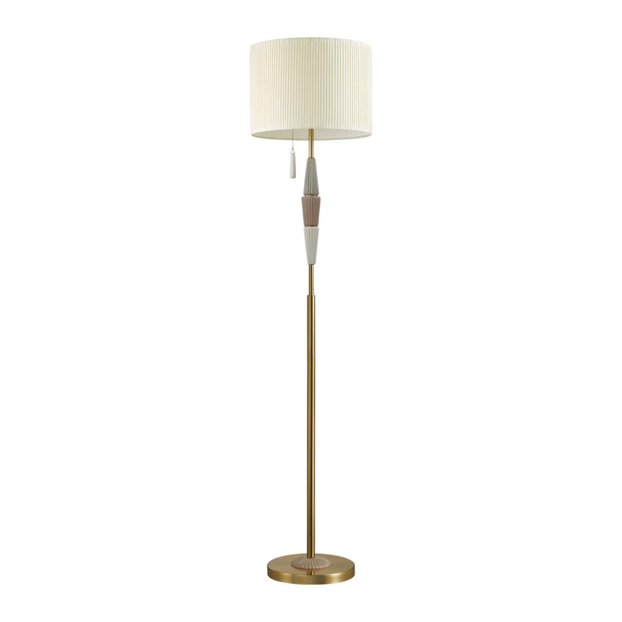 Торшер ODEON LIGHT EXCLUSIVE CLASSIC Latte бронзовый E27*1 10W плафон бежевый