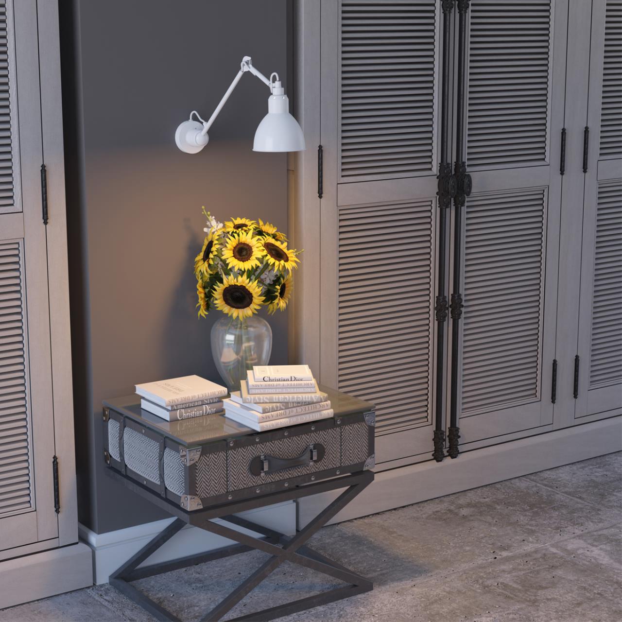 Настенный светильник на кронштейне ODEON LIGHT MODERN ARTA белый E14*1 10W