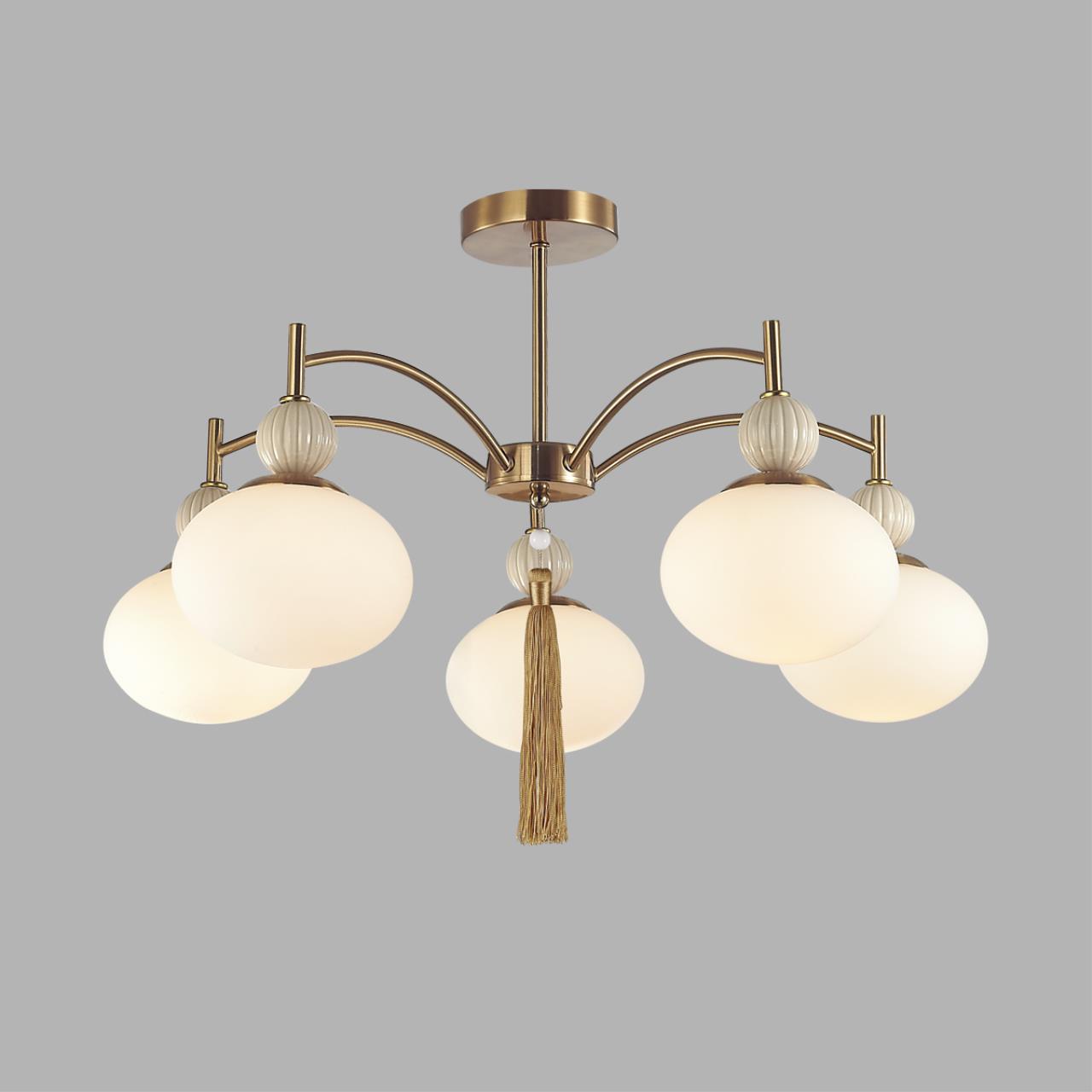 Люстра потолочная LUMION NEOCLASSI GLORIYA латунь, бежевый E14*5 10W