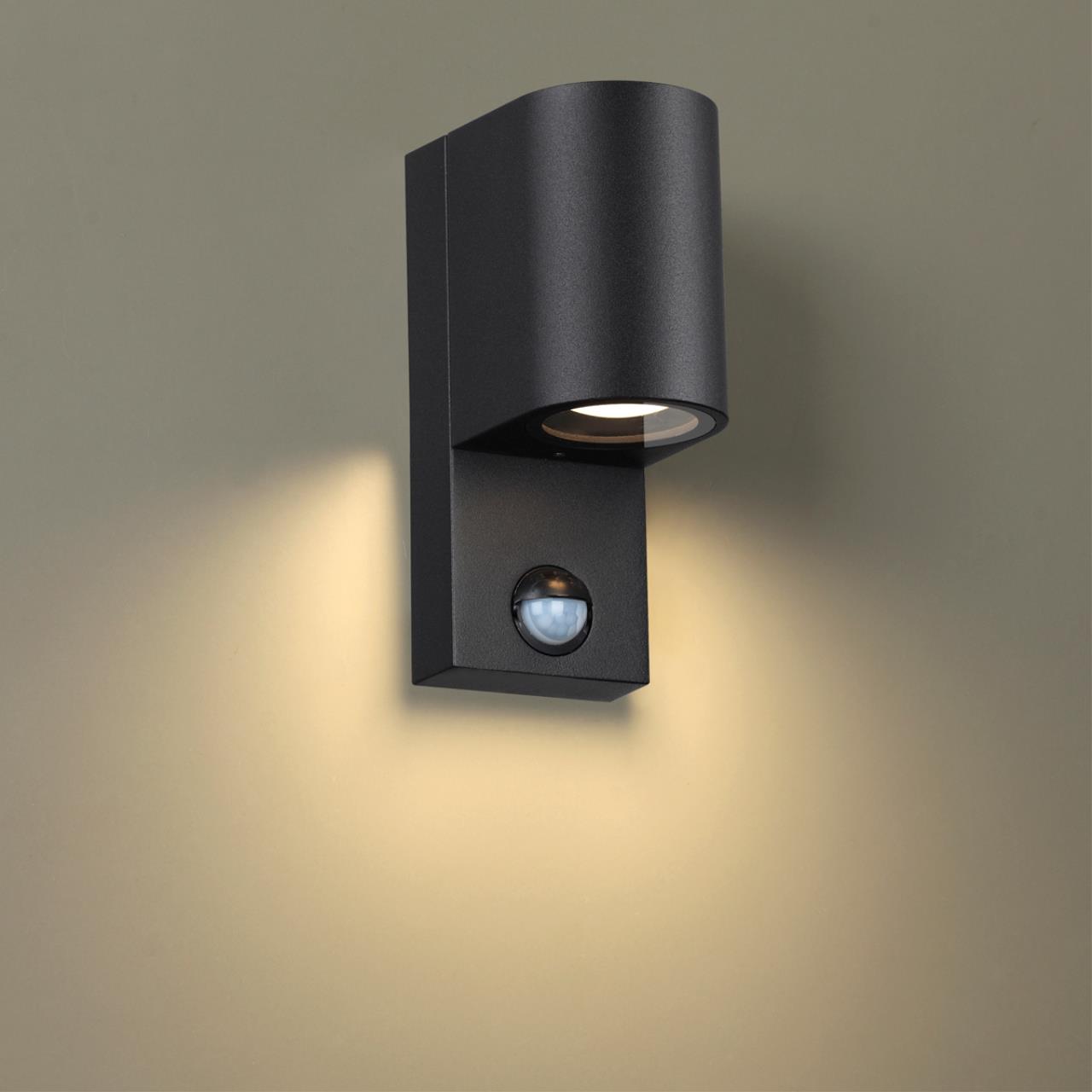 Уличный фасадный светильник ODEON LIGHT HIGHTECH MOTTO черный GU10*1 10W плафон черный