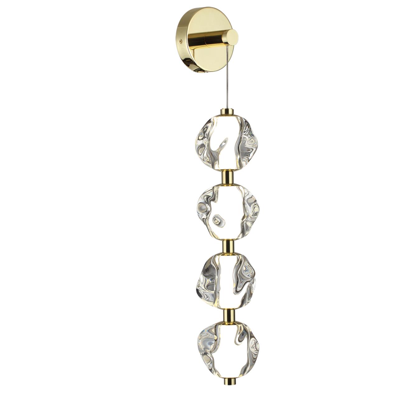 Бра ODEON LIGHT L-VISION JEMSTONE золотой LED*1 17W