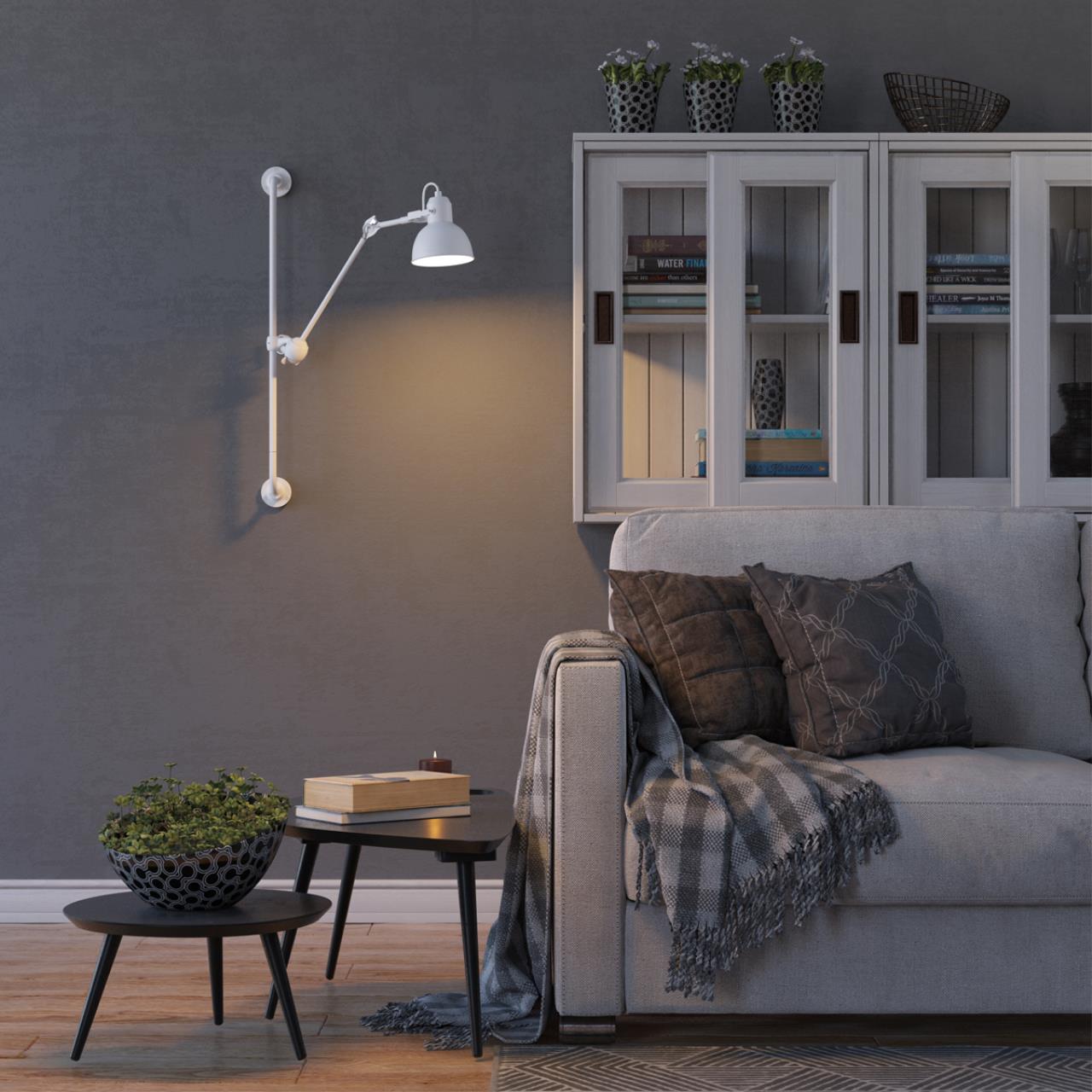 Настенный светильник на кронштейне ODEON LIGHT MODERN ARTA белый E14*1 10W  на штанге