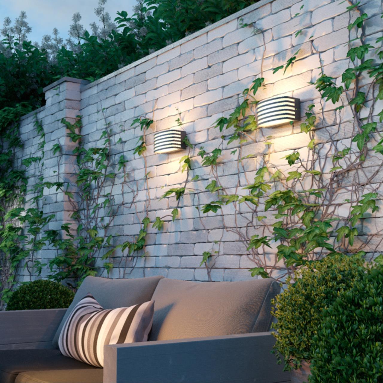 Уличный фасадный светильник NOVOTECH STREET ZEBRA серый, черный E27*1 10W плафон белый