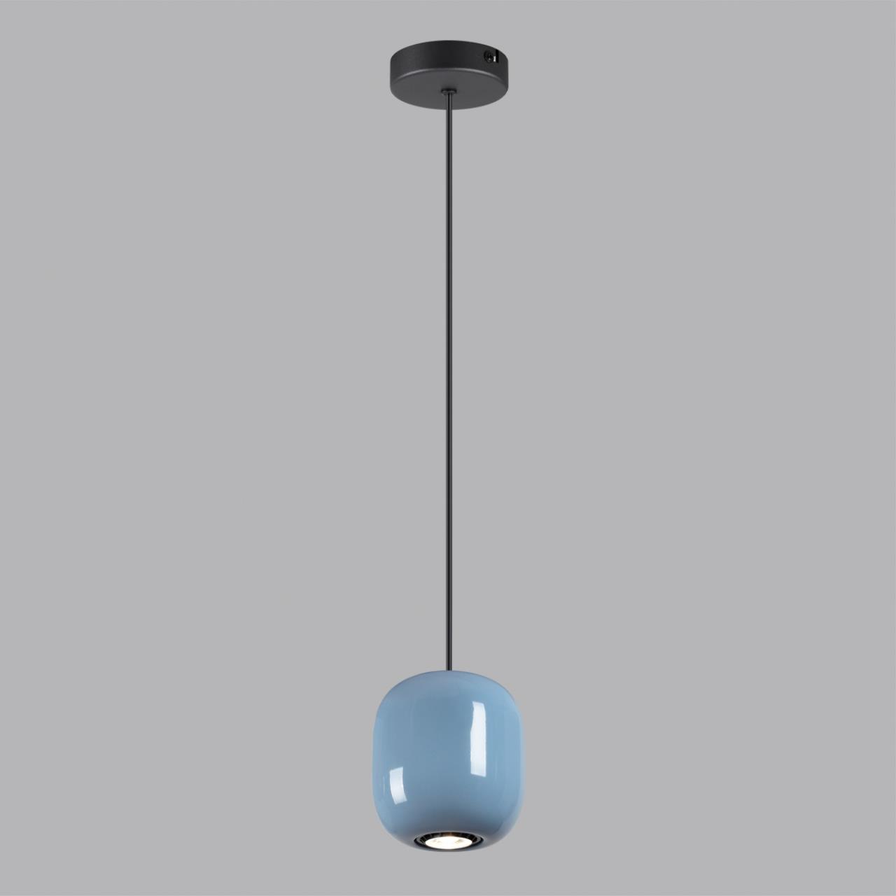 Подвес ODEON LIGHT PENDANT OVALI черный GU10*1 10W плафон синий