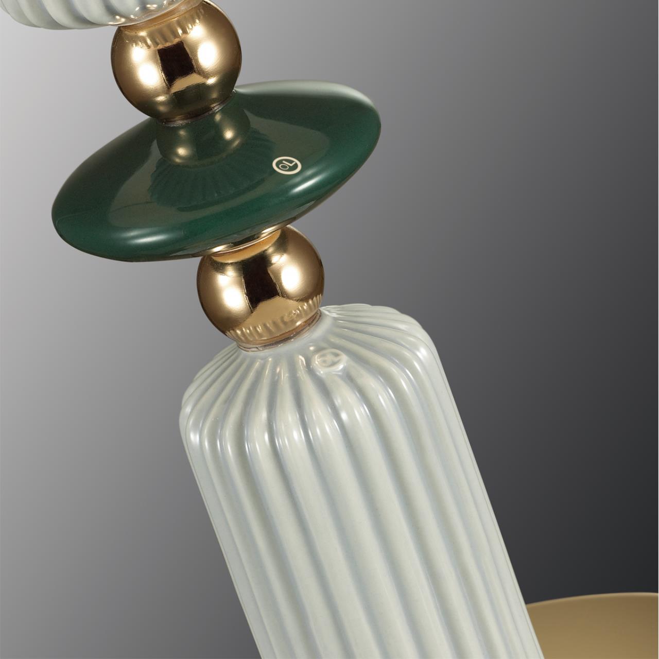Настольная лампа ODEON LIGHT EXCLUSIVE CLASSIC CANDY золотой/раноцветный E27*1 10W плафон белый