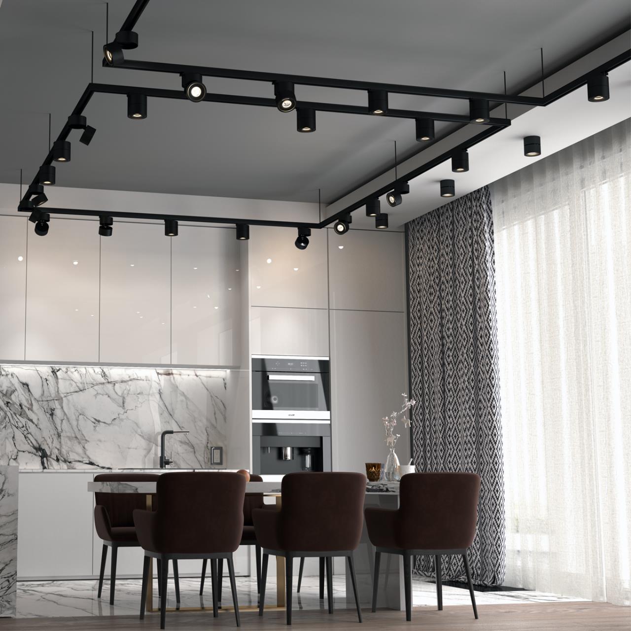 Светильник трековый однофазный трехжильный светодиодный NOVOTECH PORT GRODA черный LED*1 15W
