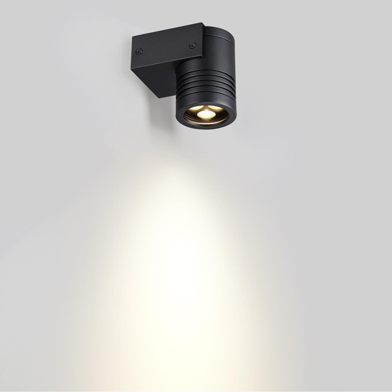 Уличный фасадный светильник ODEON LIGHT NATURE STIMA черный LED*1 6W 3000К плафон черный