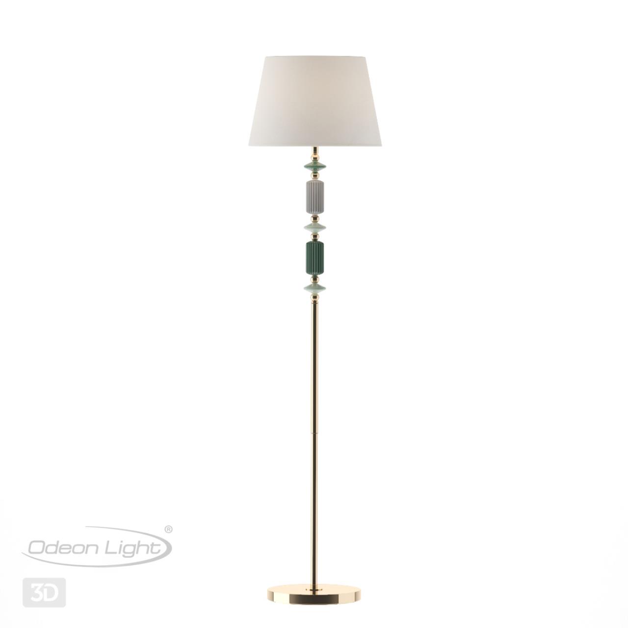 Торшер ODEON LIGHT EXCLUSIVE CLASSIC CANDY золотой E27*1 10W плафон белый