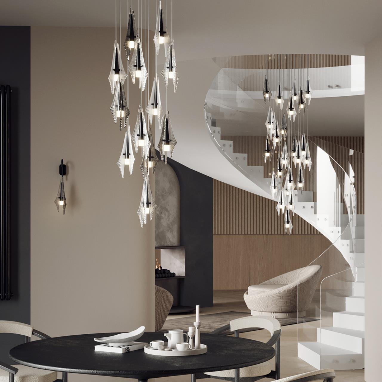 Люстра каскадная ODEON LIGHT EXCLUSIVE L-VISION AFALINA черный LED*12 12*5.75W