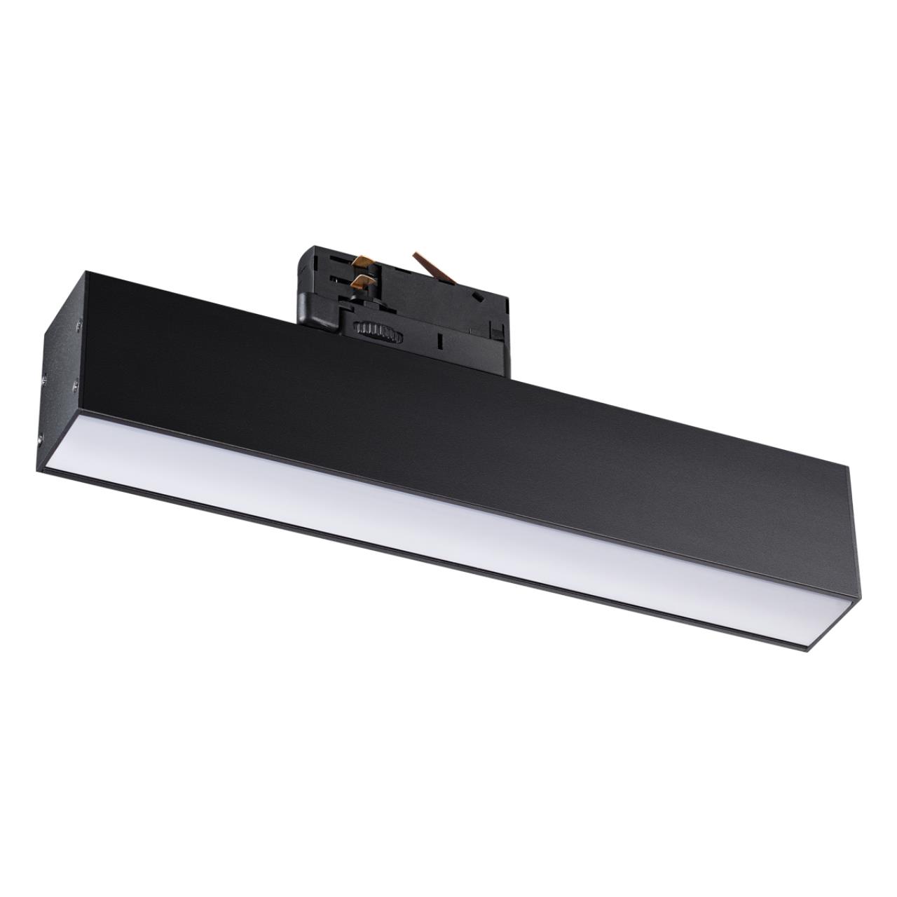 Светильник трехфазный трековый светодиодный NOVOTECH PORT ITER черный LED*1 18W 4000К плафон черный