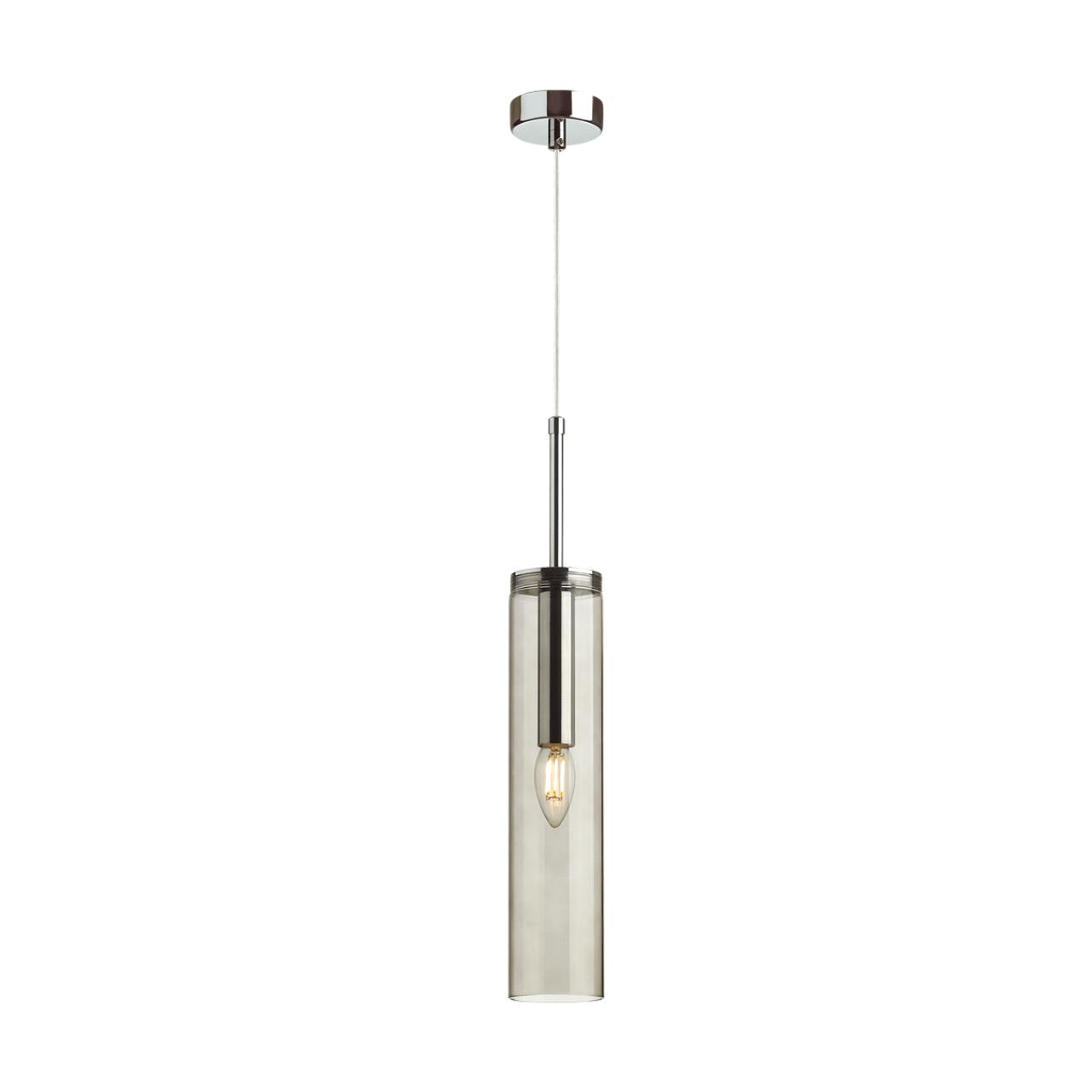 Подвес ODEON LIGHT PENDANT KLUM хром E14*1 10W плафон серый