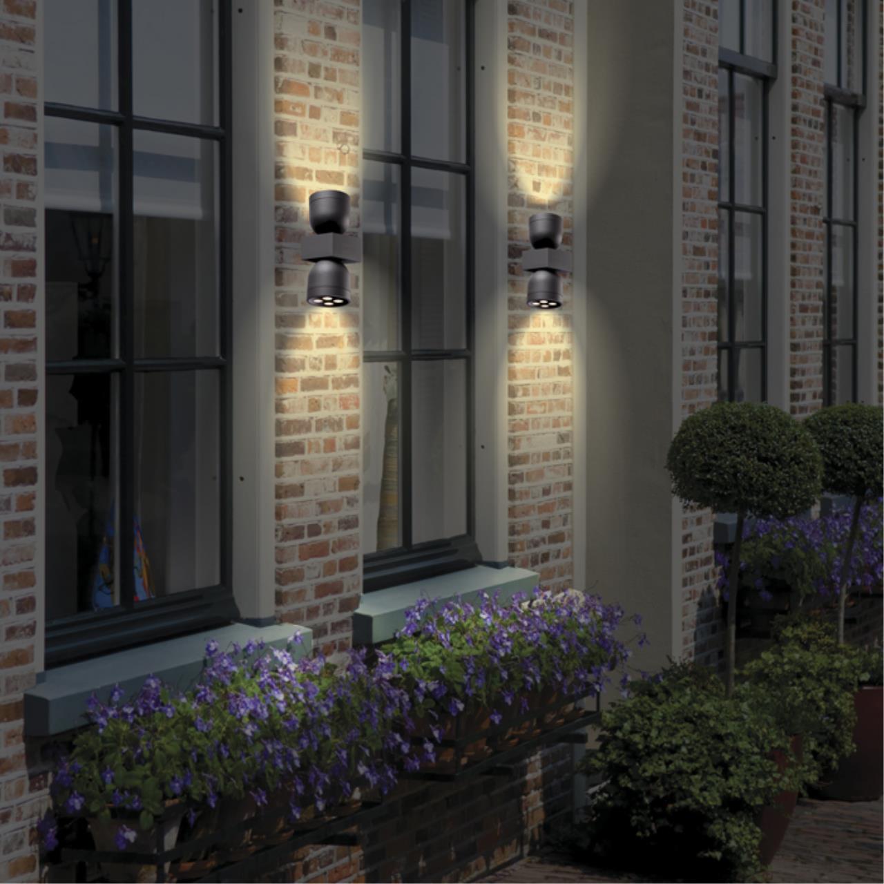 Уличный фасадный светильник NOVOTECH STREET GALEATI серый LED*2 20W