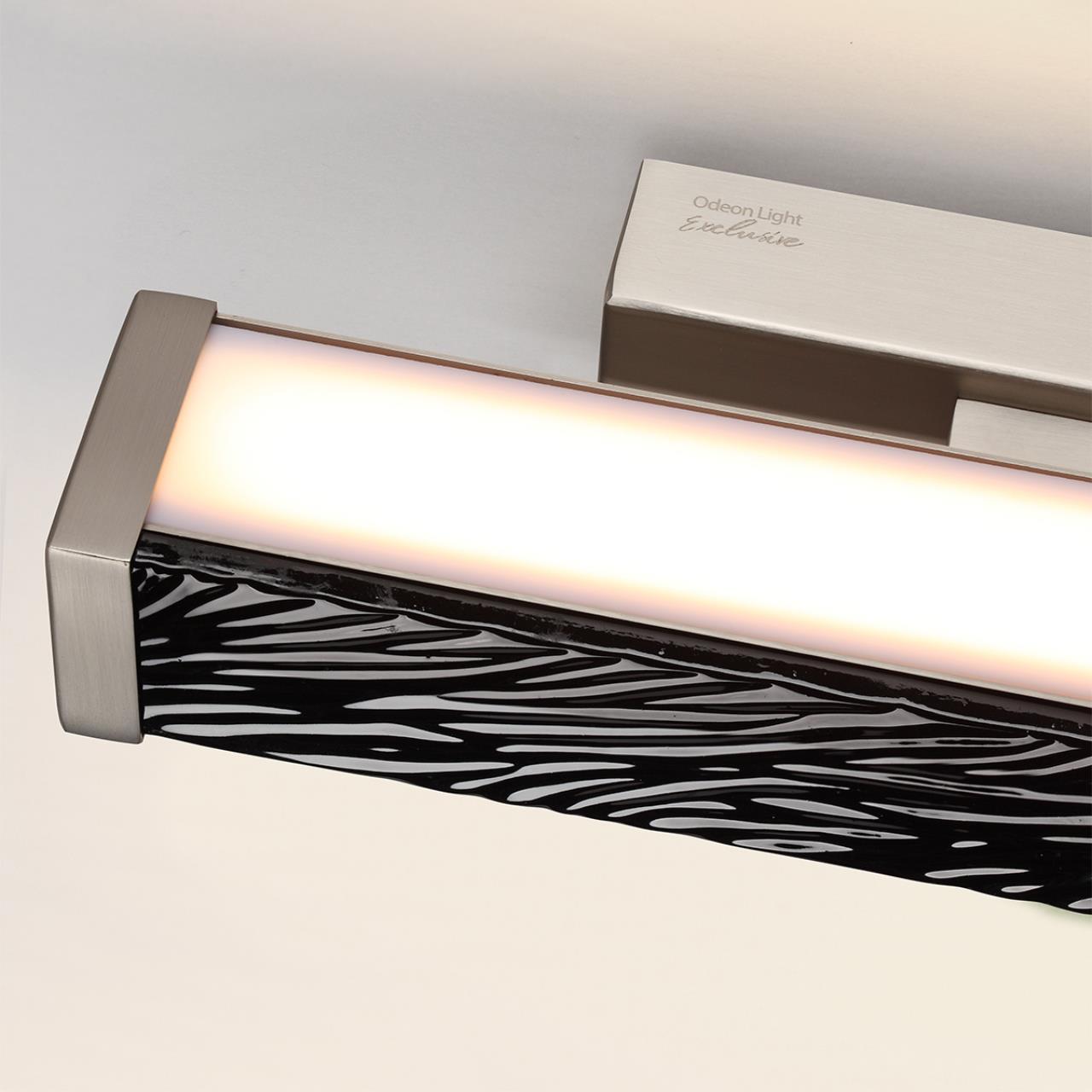 Настенный светильник с выкл. ODEON LIGHT EXCLUSIVE L-VISION RIVIERA никель LED*1 10W 2000/3000/4000К плафон черный