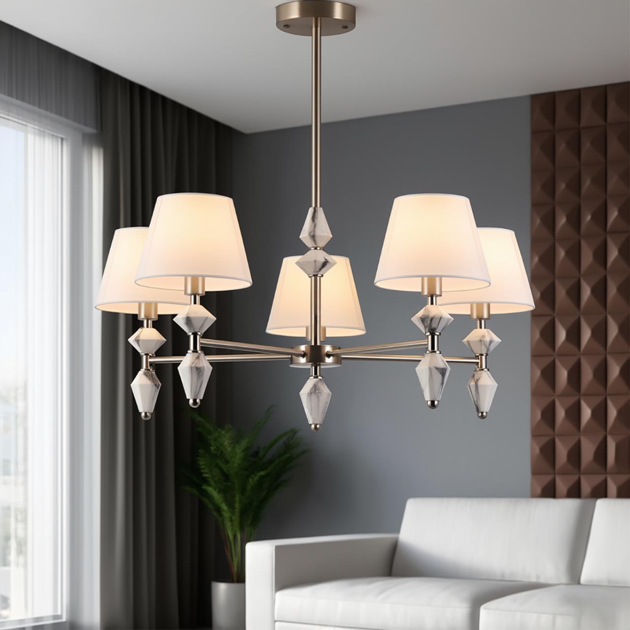 Люстра LUMION CLASSI VERMONT никель E14*5 10W