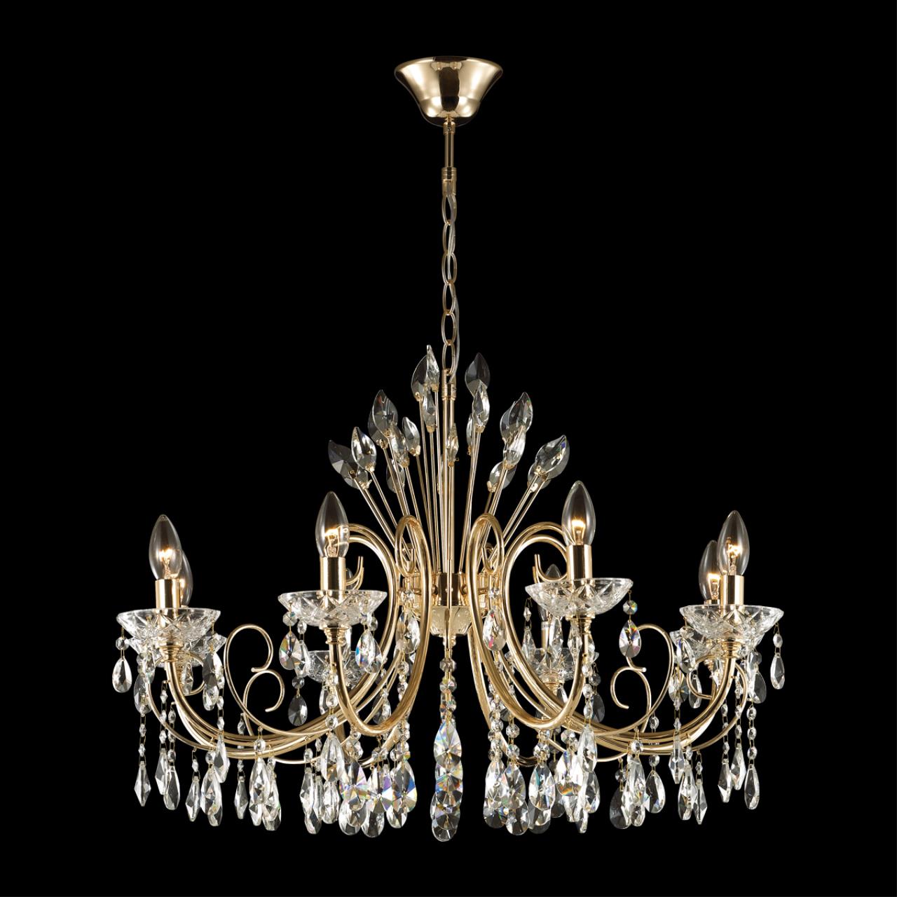 Люстра ODEON LIGHT HALL VERSIA золотой E14*8 10W