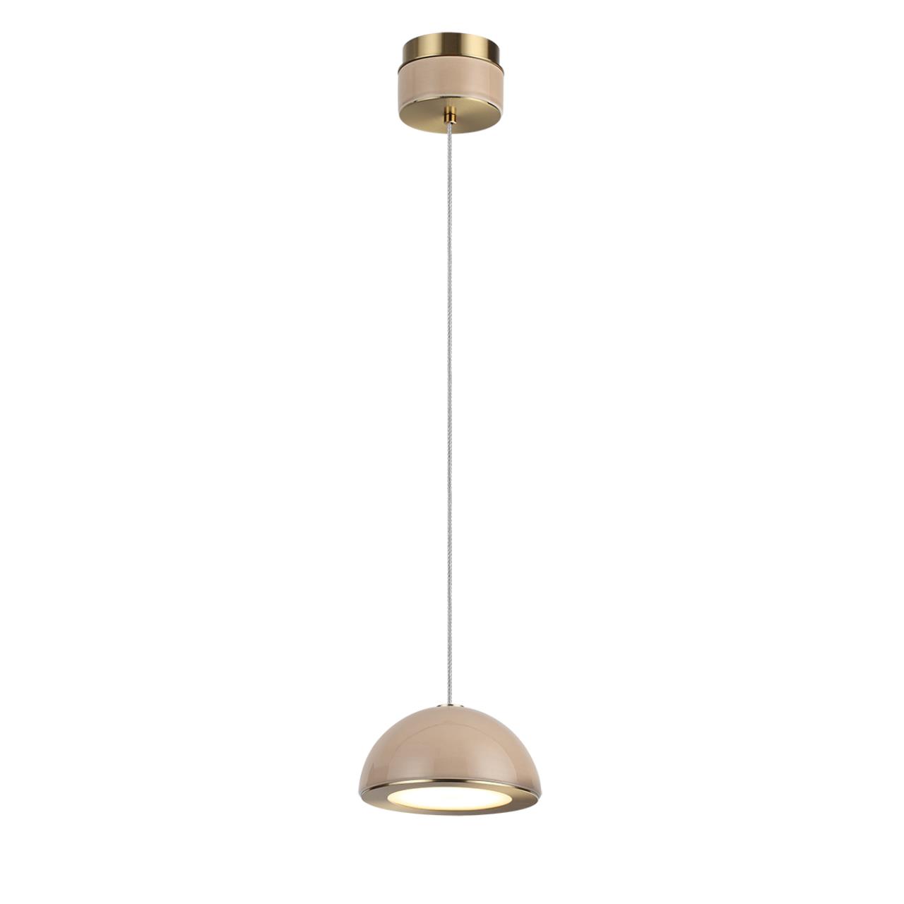 Подвес ODEON LIGHT EXCLUSIVE L-VISION LULU античная бронза, латунь LED*1 6W 3000К плафон бежевый.