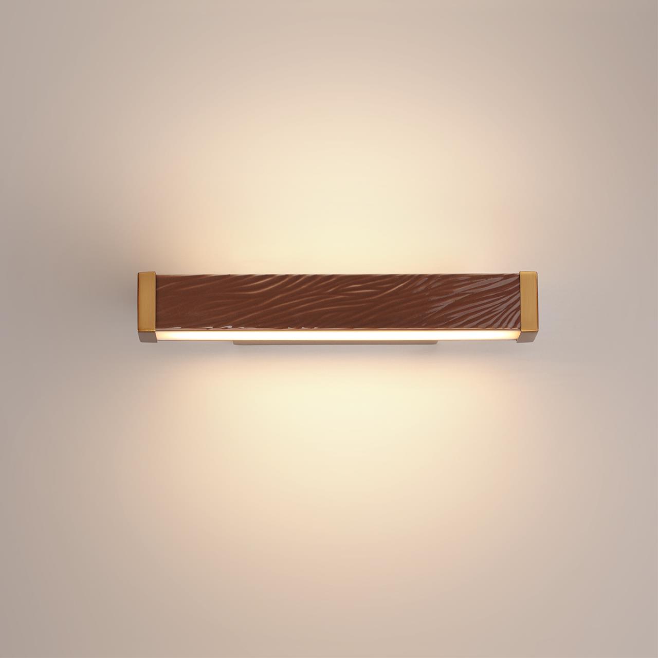 Настенный светильник с выкл. ODEON LIGHT EXCLUSIVE L-VISION RIVIERA латунь LED*1 10W 2000/3000/4000К плафон белый; коричневый