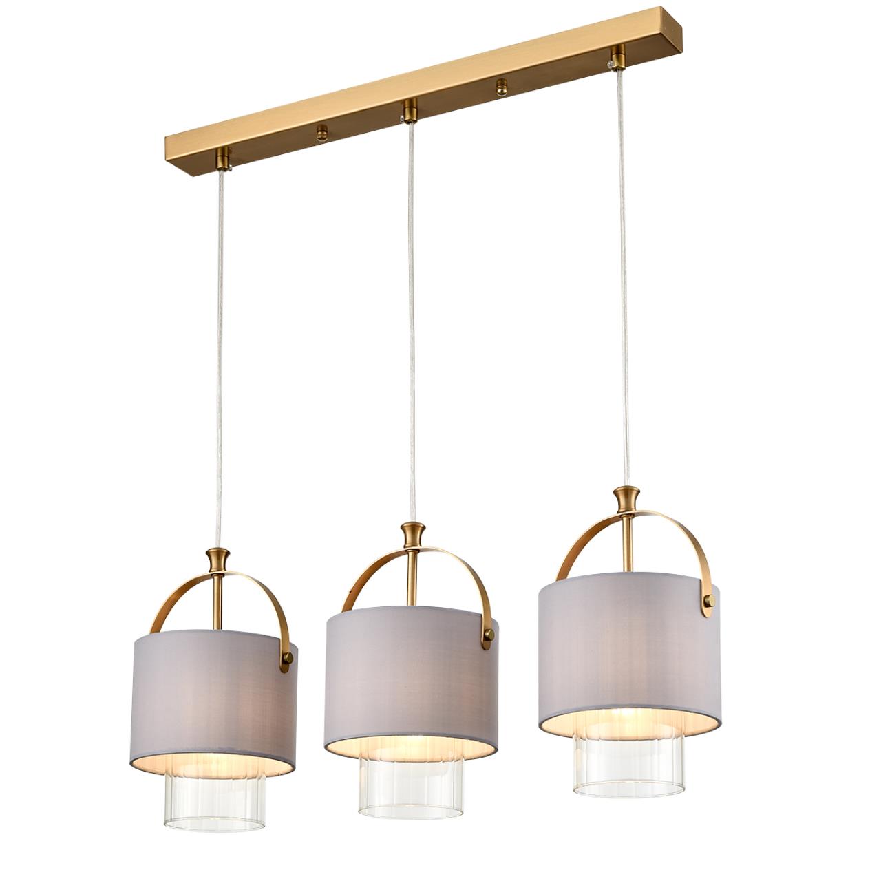 Подвес LUMION MODERNI JANE латунь E14*3 10W плафон серый
