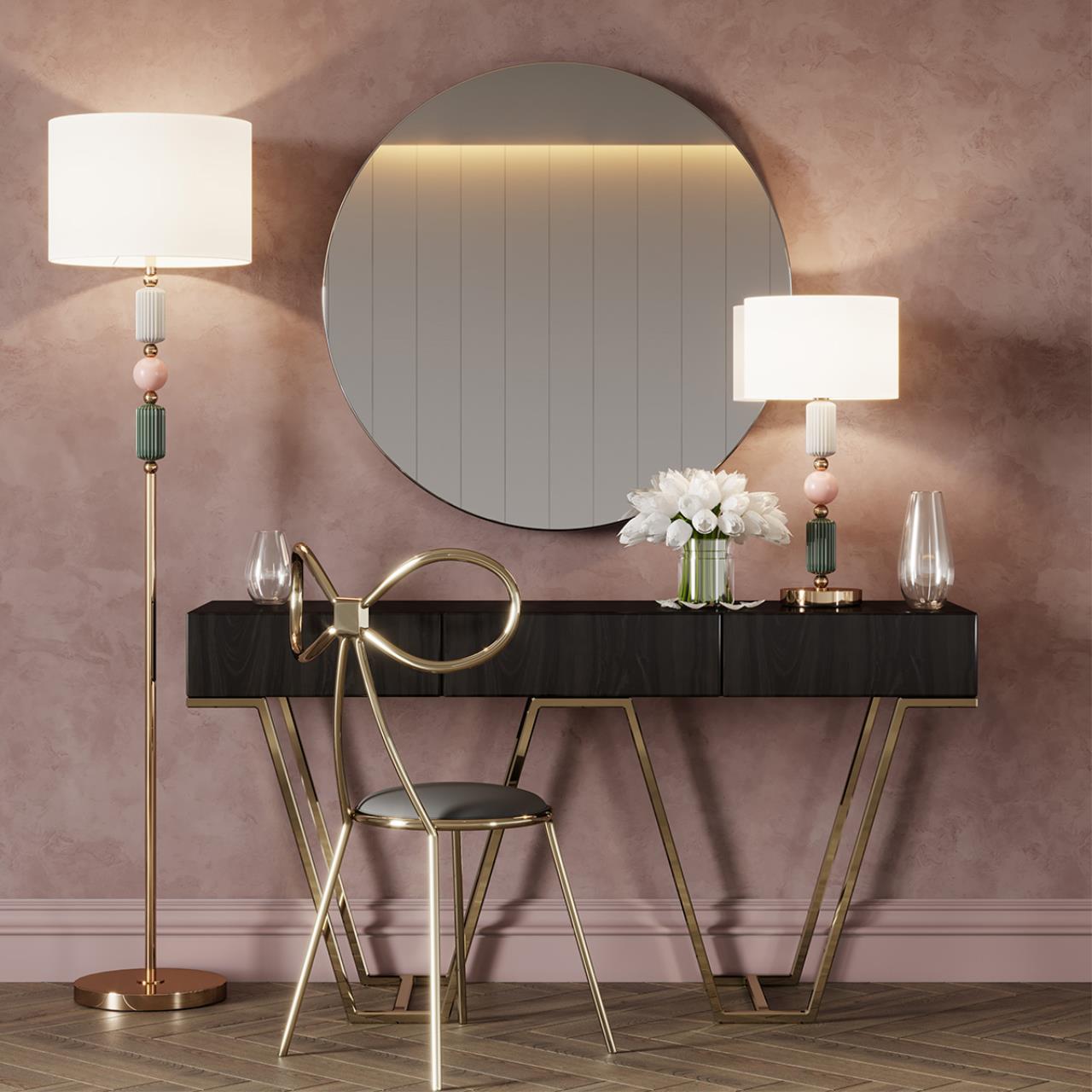 Настольная лампа ODEON LIGHT EXCLUSIVE CLASSIC CANDY золотой E27*1 10W  285 мм