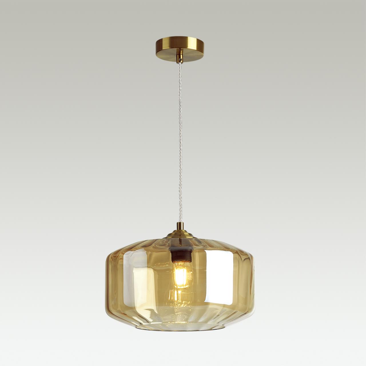 Подвес ODEON LIGHT PENDANT BINGA бронзовый E27*1 10W плафон янтарный