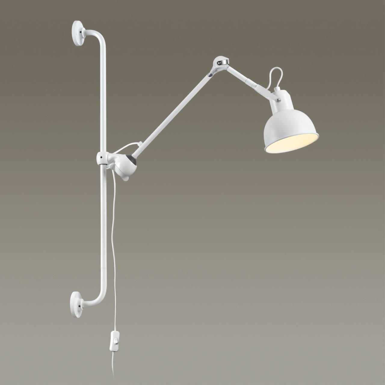 Настенный светильник на кронштейне ODEON LIGHT MODERN ARTA белый E14*1 10W  на штанге