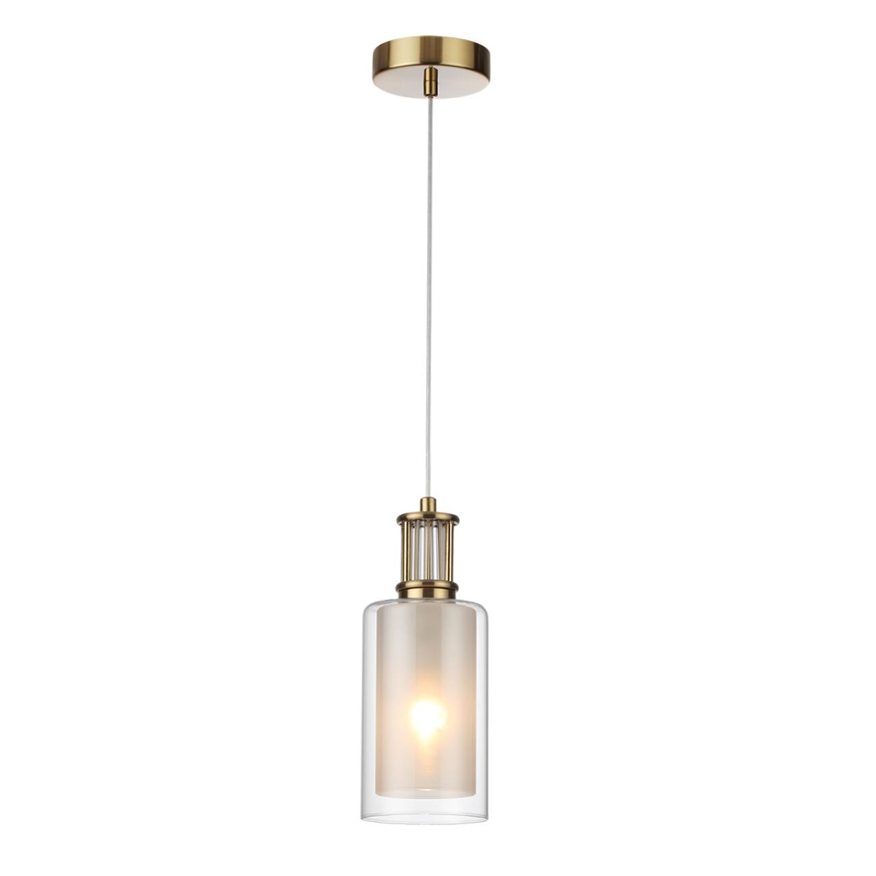 Подвес ODEON LIGHT CLASSIC SAGA античная бронза, латунь E14*1 10W плафон прозрачный; белый